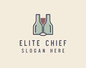 Bottle Glass Winery logo design