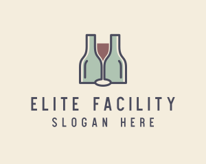 Bottle Glass Winery logo design