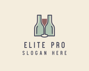 Bottle Glass Winery logo design