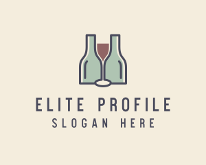 Bottle Glass Winery logo design