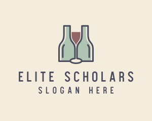 Bottle Glass Winery logo design