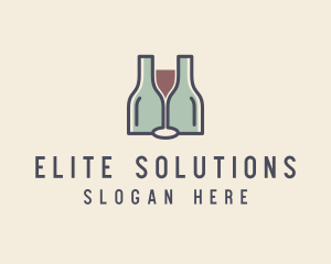 Bottle Glass Winery logo design