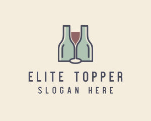 Bottle Glass Winery logo design