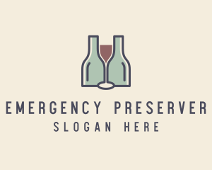 Bottle Glass Winery logo design