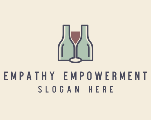 Bottle Glass Winery logo design