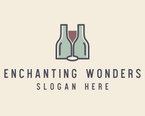 Bottle Glass Winery logo design