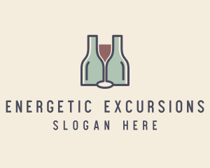 Bottle Glass Winery logo design