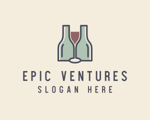 Bottle Glass Winery logo design