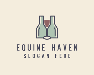 Bottle Glass Winery logo design