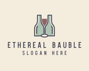 Bottle Glass Winery logo design