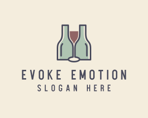 Bottle Glass Winery logo design