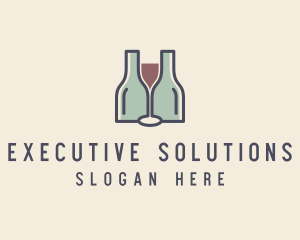 Bottle Glass Winery logo design