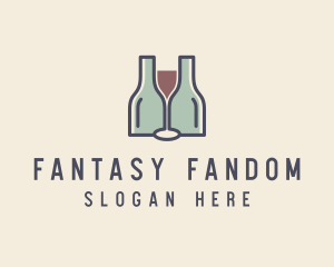 Bottle Glass Winery logo design