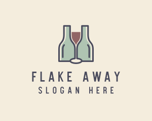 Bottle Glass Winery logo design