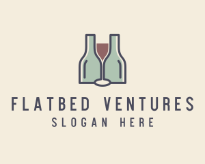 Bottle Glass Winery logo design