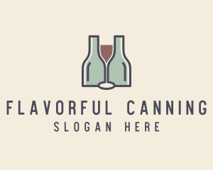 Bottle Glass Winery logo design