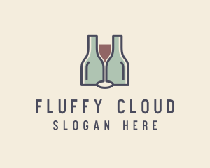 Bottle Glass Winery logo design