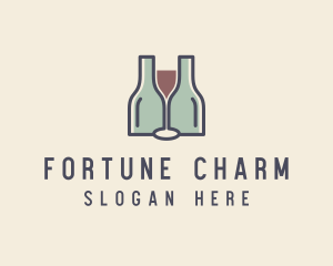 Bottle Glass Winery logo design