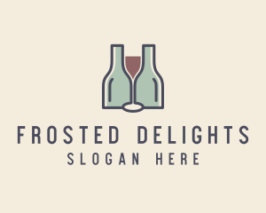 Bottle Glass Winery logo design