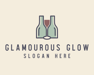 Bottle Glass Winery logo design