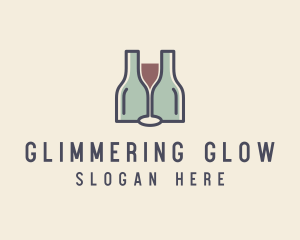 Bottle Glass Winery logo design