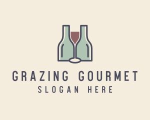 Bottle Glass Winery logo design