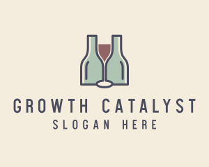 Bottle Glass Winery logo design