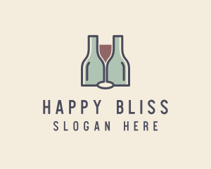 Bottle Glass Winery logo design