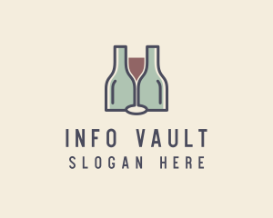 Bottle Glass Winery logo design