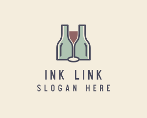 Bottle Glass Winery logo design