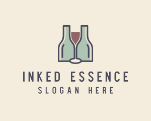 Bottle Glass Winery logo design