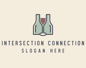 Bottle Glass Winery logo design