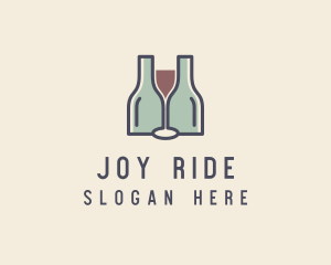 Bottle Glass Winery logo design