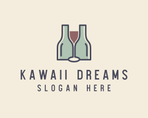 Bottle Glass Winery logo design