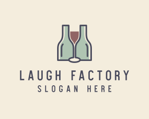 Bottle Glass Winery logo design