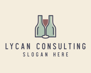 Bottle Glass Winery logo design