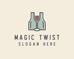 Bottle Glass Winery logo design