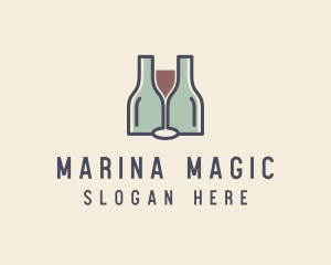 Bottle Glass Winery logo design