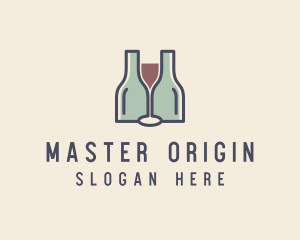 Bottle Glass Winery logo design