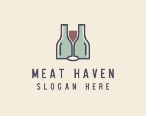 Bottle Glass Winery logo design