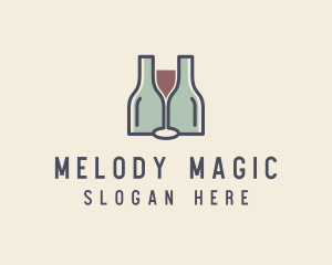 Bottle Glass Winery logo design