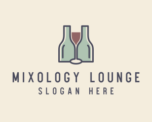 Bottle Glass Winery logo design