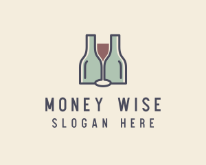 Bottle Glass Winery logo design