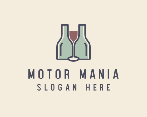 Bottle Glass Winery logo design