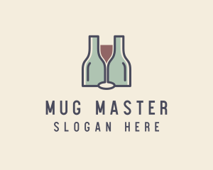 Bottle Glass Winery logo design