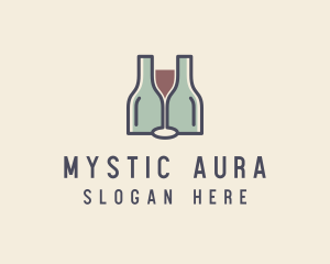 Bottle Glass Winery logo design