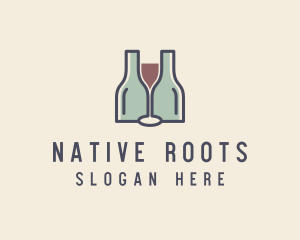 Bottle Glass Winery logo design