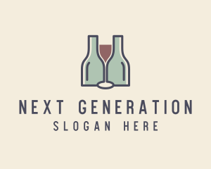 Bottle Glass Winery logo design