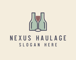 Bottle Glass Winery logo design