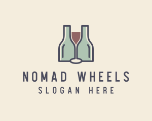 Bottle Glass Winery logo design